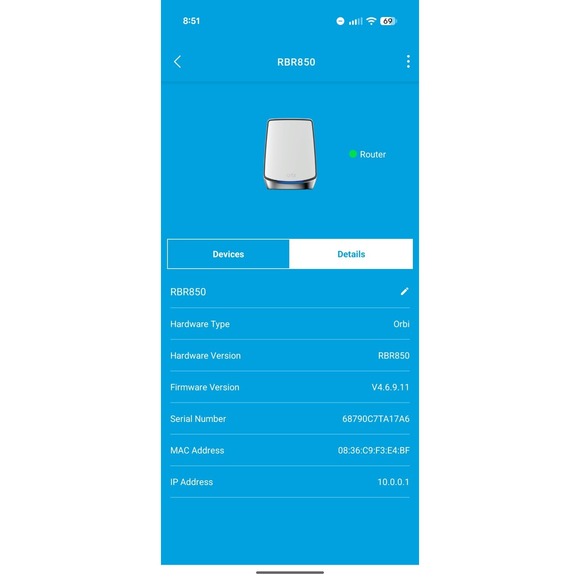 NETGEAR Orbi RBR850 Router AX6000 Tri-Band Mesh WiFi 6 - Picture 6 of 7